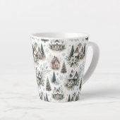 Winter Cottage Schneefall Muster Milchtasse (Rechte Ecke)