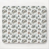 Winter Cottage Schneefall Muster Mousepad (Vorne)