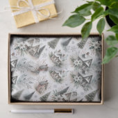 Winter Cottage Schneefall Muster Seidenpapier (Geschenk)