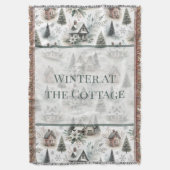 Winter Cottage Schneefall Worte Decke (Vorderseite Vertikal)