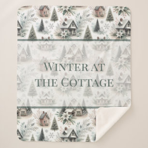 Winter Cottage Schneefall Worte Sherpadecke