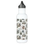 Winter Cottage Snowfall Pattern Edelstahlflasche (Links)