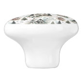 Winter Cottage Snowfall Pattern Keramikknauf (Seitenansicht)