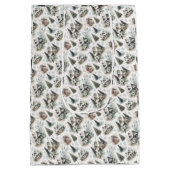 Winter Cottage Snowfall Pattern Mittlere Geschenktüte (Rückseite)