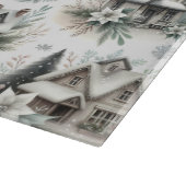 Winter Cottage Snowfall Pattern Schneidebrett (Ecke)