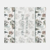 Winter Cottage Snowfall Words Fleecedecke (Vorderseite (Horizontal))