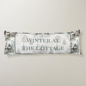 Winter Cottage Snowfall Words Seitenschläferkissen (Rückseite)