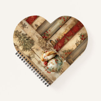 Winter Cottage Woodland Forest Bird Notizblock