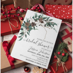 Winter-Cotton-Grün-Brautparty  Einladung