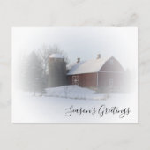 Winter Country Barn Business Frohe Festtage Postkarte (Vorderseite)