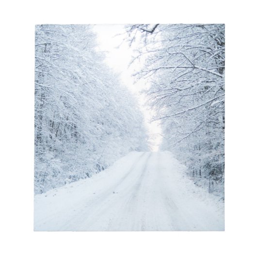 Winter Country Road Szene Notizblock (Vorderseite)