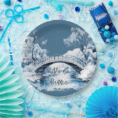 Winter Country Water Stream Bridge Hochzeit Pappteller (Party)