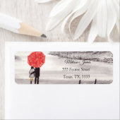 Winter Couple Red Umbrella Hochzeit (Insitu)
