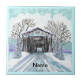 Winter Covered Bridge Fliese (Vorderseite)