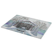 Winter Covered Bridge Schneidebrett (Ecke)