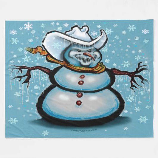Winter Cowboy Fleecedecke (Vorderseite (Horizontal))