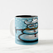 Winter Cowboy Zweifarbige Tasse (Vorderseite Links)