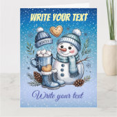 Winter Cozy Snowman Karte (Vorderseite)