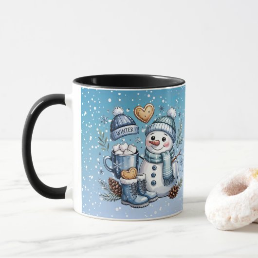 Winter Cozy Snowman Tasse (Mit Donut)