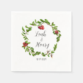 Winter Cranberry Cocktail Napkins Serviette