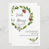 Winter Cranberry Wedding Einladung (Vorne/Hinten)