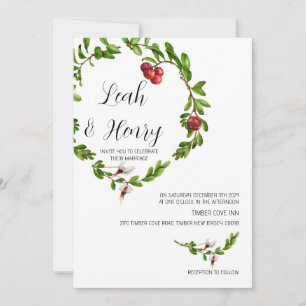 Winter Cranberry Wedding Einladung