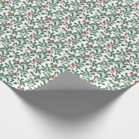 Winter Cranberry Wrapping Paper Geschenkpapier (Ecke)