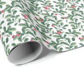 Winter Cranberry Wrapping Paper Geschenkpapier (Rolleneckpunkt)
