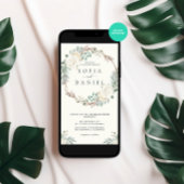 Winter Creamy White Floral Wedding Einladung