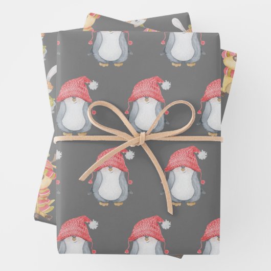 Winter Critters Trio Holiday Geschenkpapier Set (Beispiel)