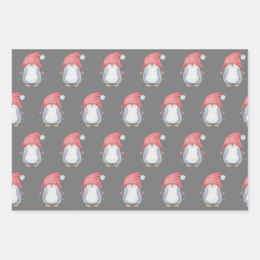 Winter Critters Trio Holiday Geschenkpapier Set (Vorderseite)