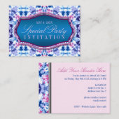 Winter Crystal Blue+Pink Mini Einladungen (Vorne/Hinten)