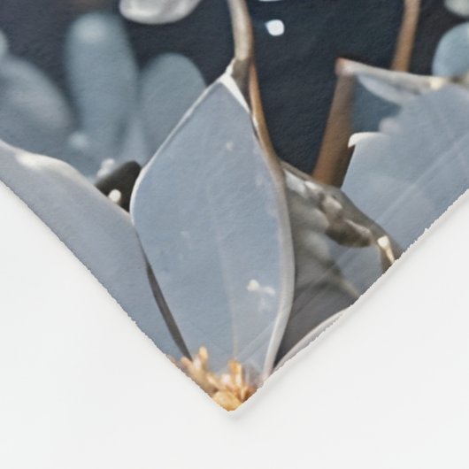 Winter Crystal Frost Sakura Blossom Fleecedecke (Ecke)