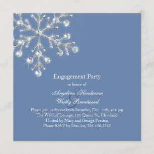 Winter Crystal Snowflake Engagement Party - Einlad Einladung