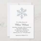 Winter Crystal Snowflake Kinderdusche Einladung (Vorderseite)