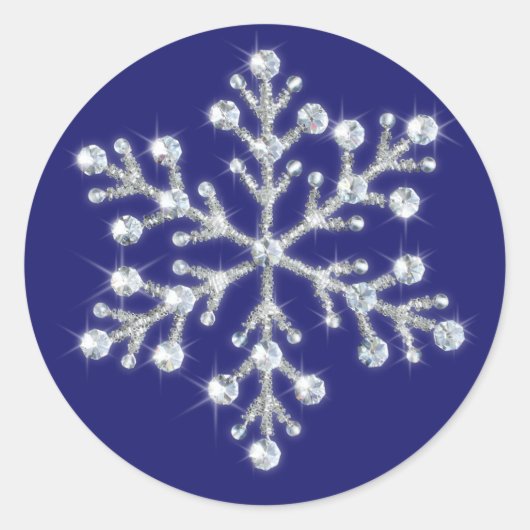 Winter Crystal Snowflake Sticker indigo (Vorderseite)