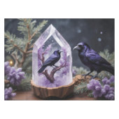 Winter Crystal Snowing Blackbirds Ravens Tischdecke (Vorderseite (Horizontal))
