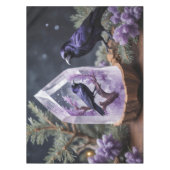 Winter Crystal Snowing Blackbirds Ravens Tischdecke (Vorderseite)
