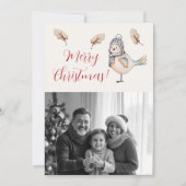 Winter Cute Sparrow Illustration Feiertagskarte (Vorderseite)