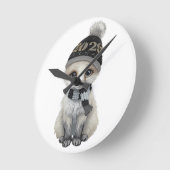 Winter Cutie 2026 Wall Clock – Cute Winter Animal  Runde Wanduhr (Winkel)