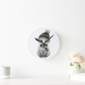 Winter Cutie 2026 Wall Clock – Cute Winter Animal  Runde Wanduhr (Zuhause)