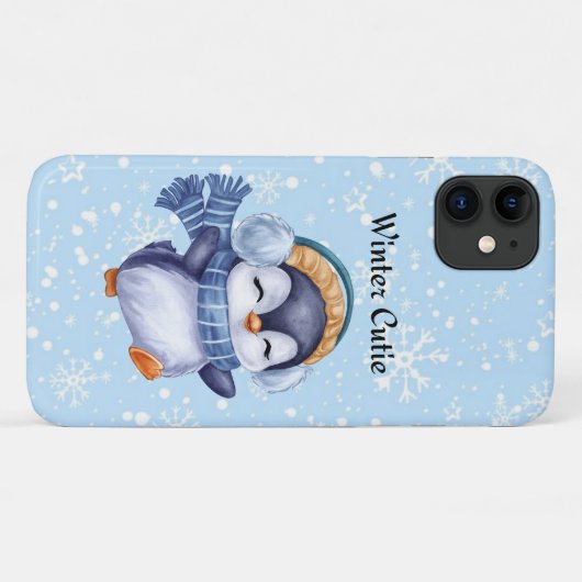 Winter Cutie | Cute Penguin Phone Case (Rückseite (Horizontal))