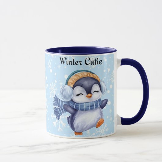Winter Cutie | Cute Penguin Winter Coffee Mug Tasse (Rechts)