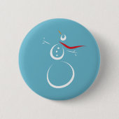 Winter Cyan Niedlich Snowman Button (Vorderseite)