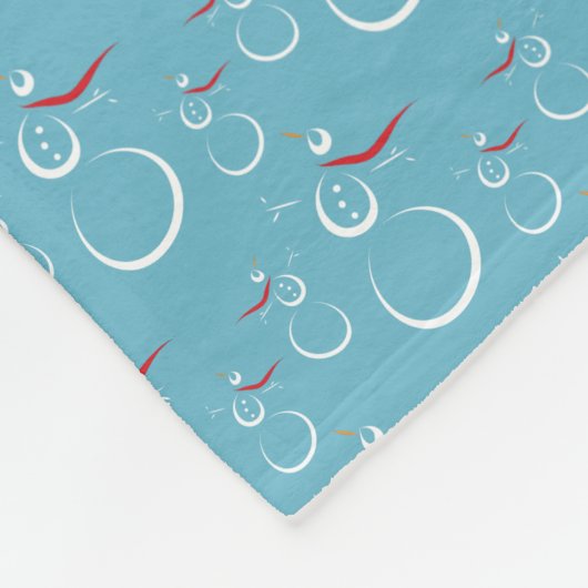 Winter Cyan Niedlich Snowman Family Pattern Fleecedecke (Ecke)