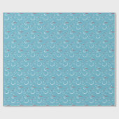 Winter Cyan Niedlich Snowman Family Pattern Geschenkpapier (Flach)