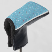 Winter Cyan Niedlich Snowman Family Pattern Golf Headcover (3/4 Vorderseite)