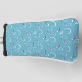 Winter Cyan Niedlich Snowman Family Pattern Golf Headcover (Vorderseite)