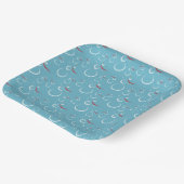 Winter Cyan Niedlich Snowman Family Pattern Pappteller (Gewinkelt)