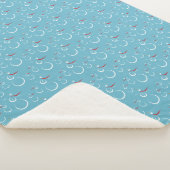 Winter Cyan Niedlich Snowman Family Pattern Sherpadecke (3/4)